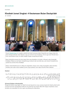Khutbah Jumat Dzulqadah: Bulan Damai di Tengah Dunia yang Gemar Bertikai