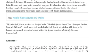 Khutbah Jumat: Menata Niat dalam Bekerja agar Bernilai Ibadah di Sisi Allah