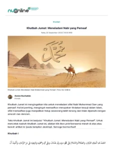 Khutbah Jumat Mengajak Umat Meneladani Persahabatan Nabi dengan Alam