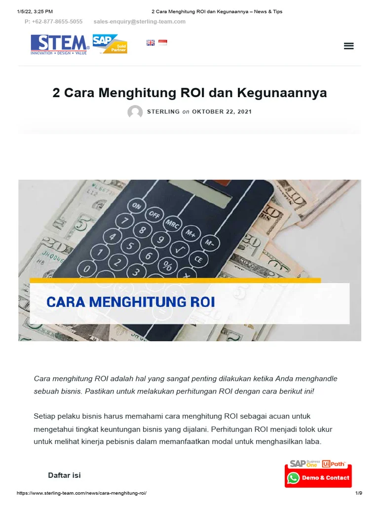 Metode dan Metric Pendukung untuk Mengukur ROI