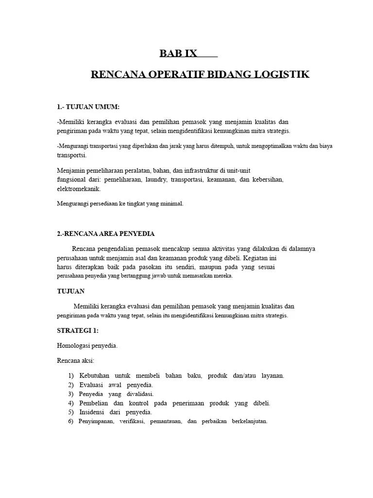Operasional dan Logistik