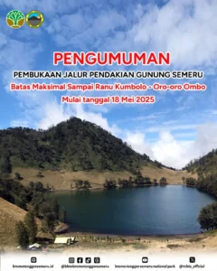 Pendakian Gunung Semeru Dibuka Kembali Mulai 24 April 2026, Hanya Sampai Ranu Kumbolo