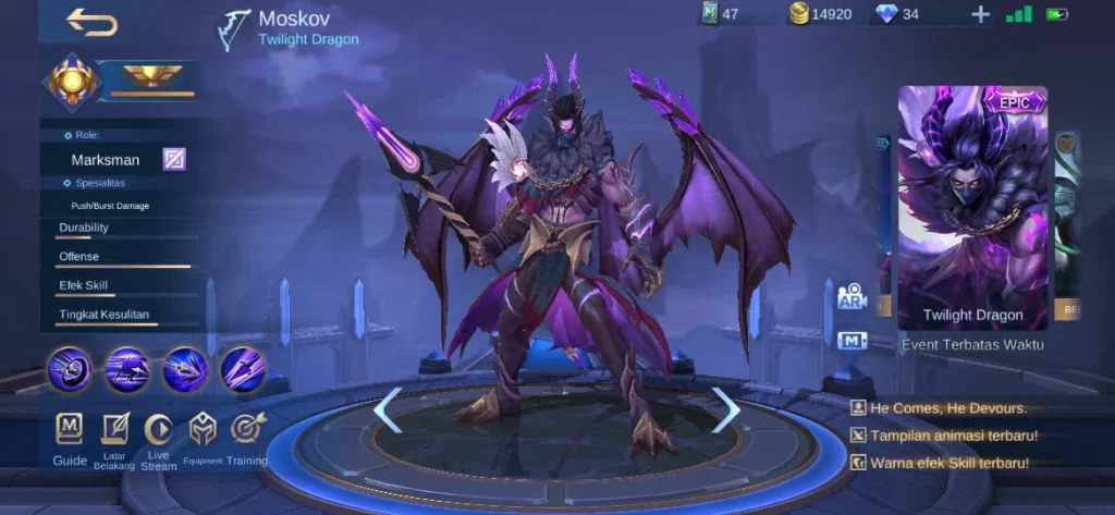 Perbandingan Skin Legend vs Epic di Mobile Legends: Harga dan Nilai Investasi