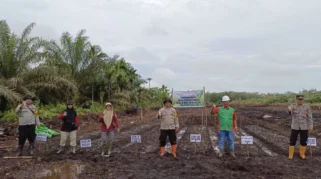 Polsek Kabat Awasi Distribusi Benih Jagung untuk 32 Petani di Desa Dadapan