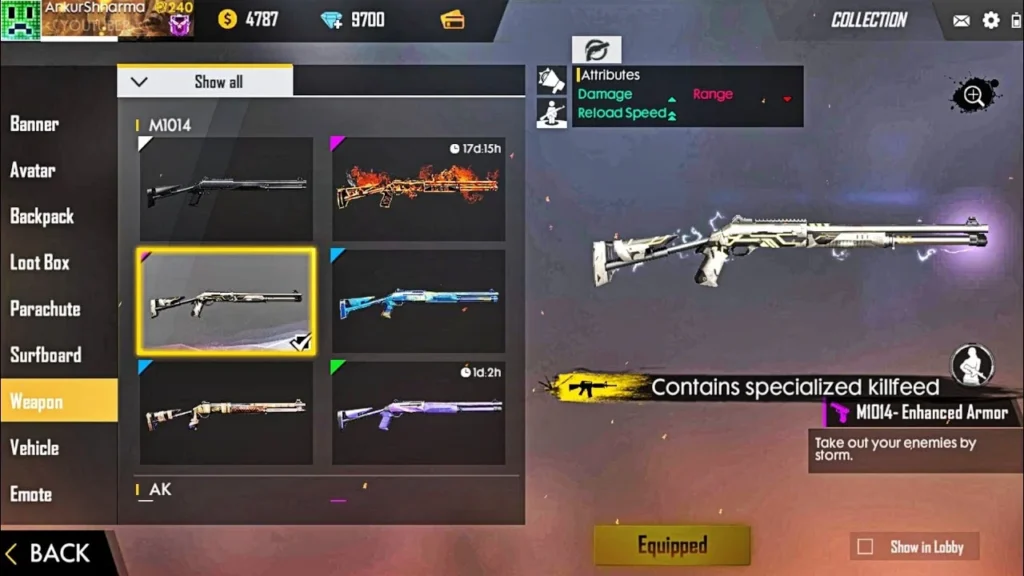 review skin melee paling mematikan di Free Fire: Kriteria Penilaian