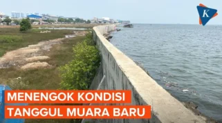 Tanggul Pantai Muara Baru Dilengkapi Beton Raksasa Penahan Air Laut