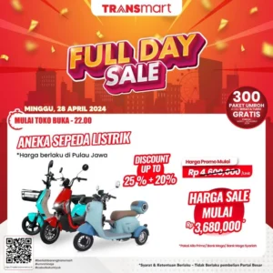 Transmart Full Day Sale Tawarkan Sepeda Listrik Diskon Hingga Rp3 Juta