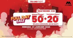 Transmart Gelar Full Day Sale 12 April 2026 dengan Diskon Hingga 50% dan Tambahan 20%