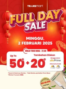 Transmart Gelar Full Day Sale Besok, Diskon Hingga 50% Tambahan 20%