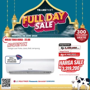 Transmart Gelar Full Day Sale dengan Diskon Besar untuk AC dan Mesin Cuci