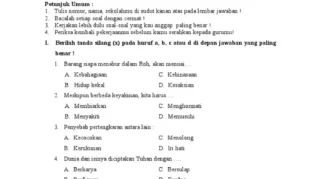 19 Contoh Soal Agama Kristen Kelas 6 Semester 2 Beserta Kunci Jawaban Lengkap