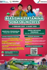 Beasiswa Pertamina Sobat Bumi 2026 Resmi Dibuka: Informasi Pendaftaran, Syarat, Kuota, dan Manfaatnya