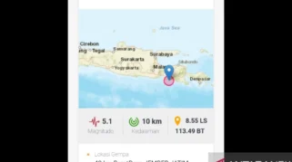 BMKG Tegaskan Gempa 5,1 Magnitudo di Jember Tidak Berpotensi Tsunami