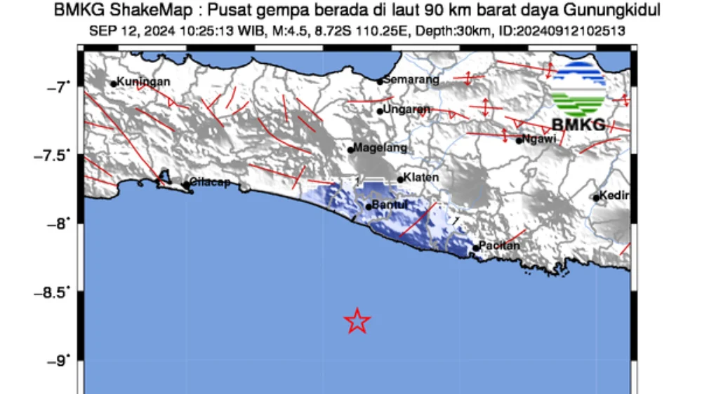 Gempa Magnitudo 2,5 Terasa di Gunungkidul DIY pada 21 Mei 2026