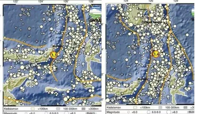 Gempa Magnitudo 3,4 Terasa di Melonguane Sulawesi Utara pada 25 Mei 2026