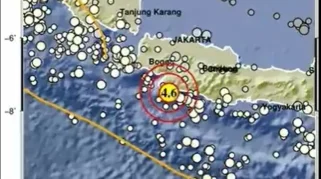 Gempa Magnitudo 4,6 Guncang Kabupaten Sukabumi Malam Ini