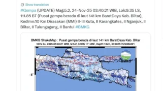 Gempa Magnitudo 4,8 Guncang Palu dan Sigi, BMKG Pastikan Tak Berpotensi Tsunami