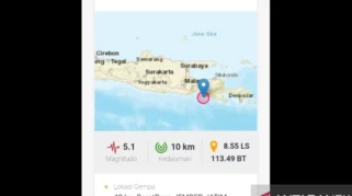 Gempa Magnitudo 5,1 Melanda Jember Jawa Timur, BMKG Pastikan Tidak Berpotensi Tsunami