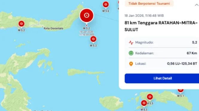Gempa Magnitudo 5,9 Guncang Minahasa Utara, Pengunjung Hotel Terpaksa Tinggalkan Sarapan