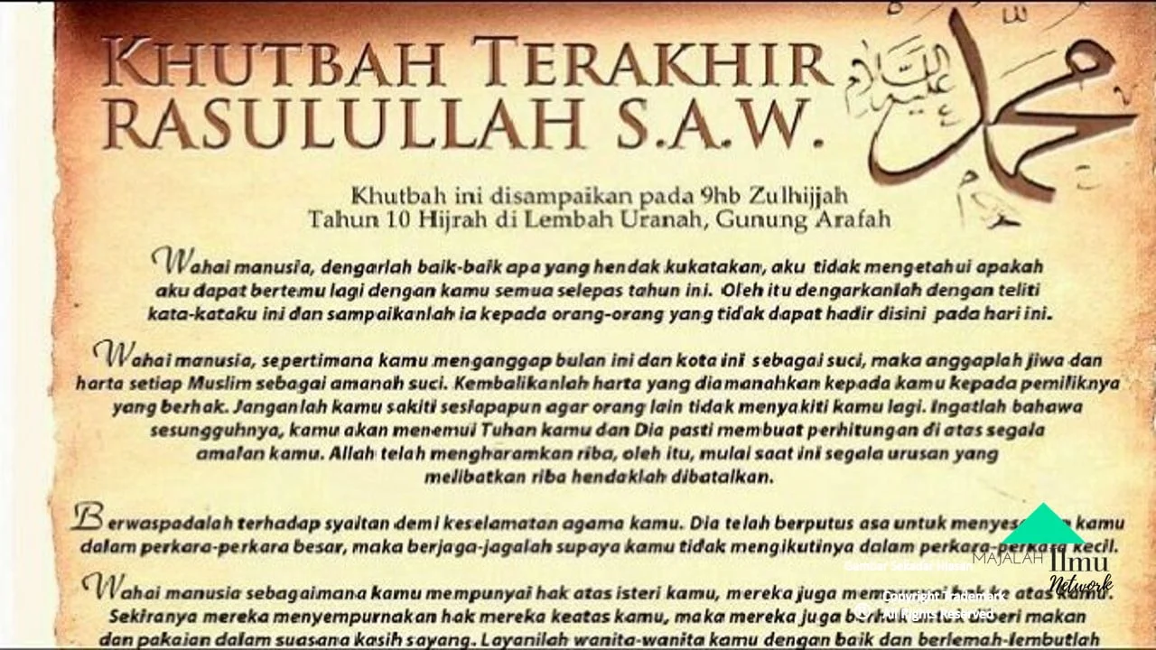 Khutbah Wada Rasulullah Tegaskan Kesetaraan Manusia dan Pesan Persaudaraan