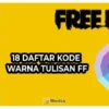 Kumpulan Kode Warna FF Paling Estetik Terbaru 2026 Bikin Profil Auto Like