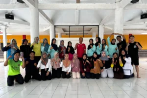 Mahasiswa KKN Universitas Muhammadiyah Jember Gelar Senam Bersama di TK Khadijah 59 Purwoagung