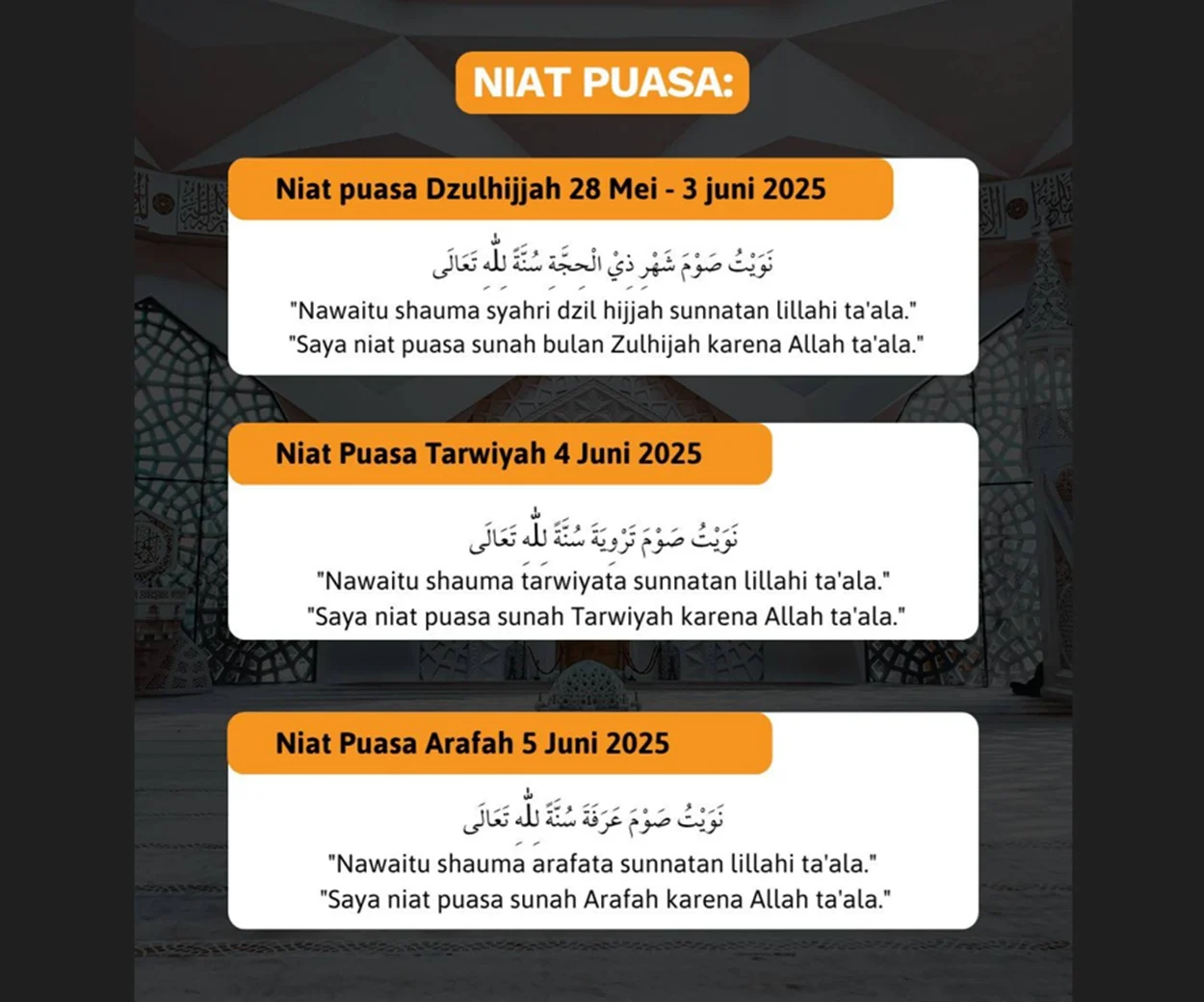 Mengenal Puasa Tarwiyah dan Arafah: Makna, Keutamaan, dan Bacaan Niatnya