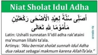 Niat Sholat Iduladha 2026 untuk Imam dan Makmum Beserta Artinya Lengkap