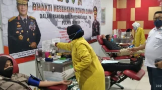 PMI Jember Gelar Donor Darah pada Hari Bhayangkara, 124 Personel Polres Ikut Sumbangkan