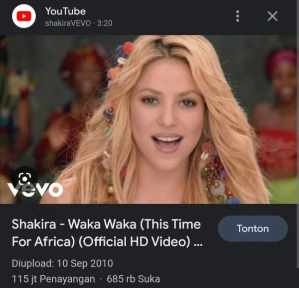 Popularitas Lagu 'Waka Waka' Sebagai Anthem Piala Dunia yang Tetap Bertahan Hingga Kini