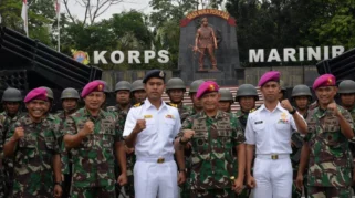 Raffi Ahmad Kunjungi Pasukan Marinir 1 di Cilandak
