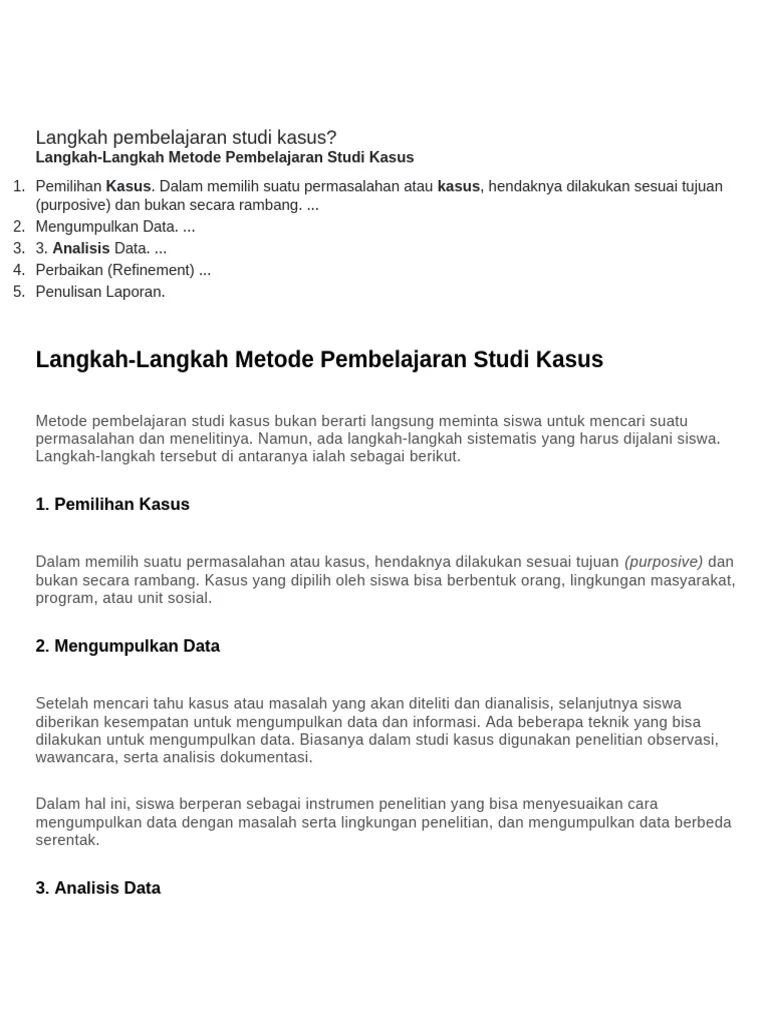 Studi Kasus: Mengaplikasikan Langkah-Langkah pada Situasi Nyata