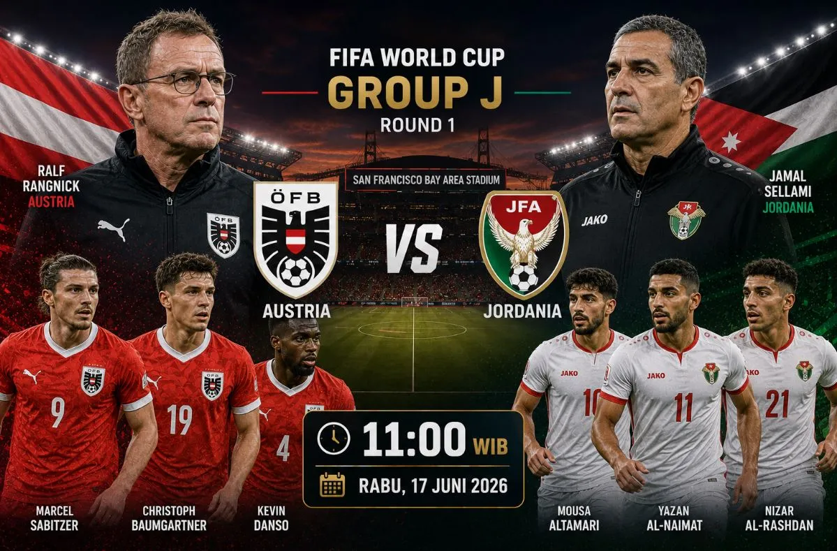 Austria vs Yordania: Duel Pendatang Baru Piala Dunia 2026 di Grup J