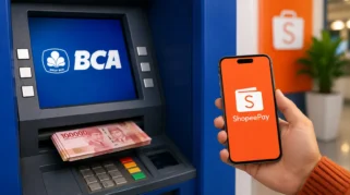 Cara Tarik Tunai ShopeePay di ATM BCA Tanpa Kartu, Gratis Biaya Admin