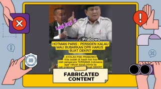 Hoaks atau Fakta: Prabowo Bisa Bubarkan DPR Lewat Dekrit, Simak Faktanya