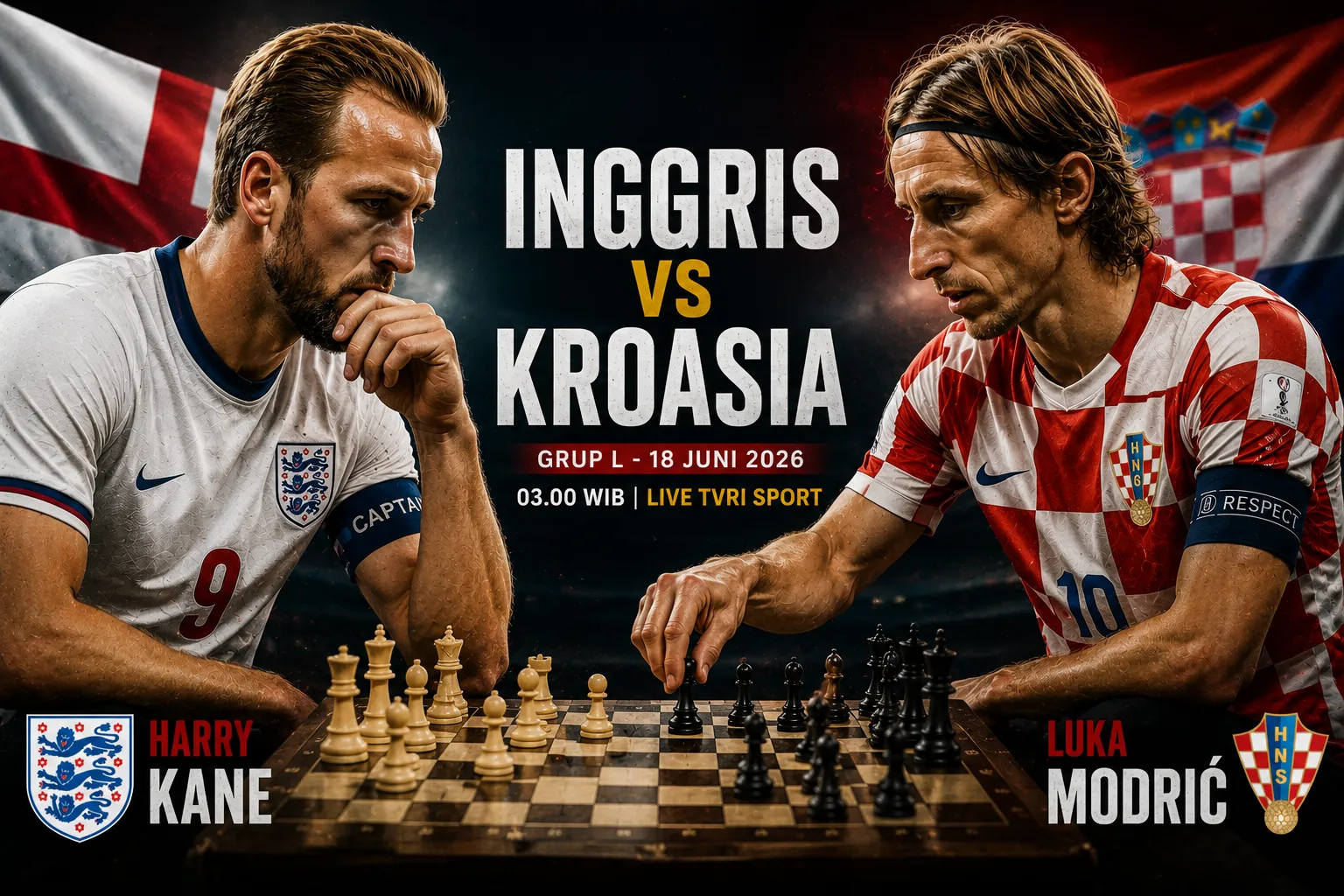 Inggris vs Kroasia: Jadwal Siaran Langsung dan Link Streaming Piala Dunia 2026, Live TVRI Pukul 03.00 WIB