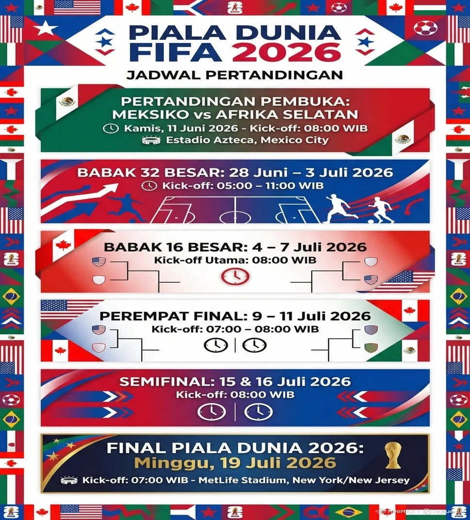 Jadwal Piala Dunia 2026 Hari Ini, 24 Juni: Pertandingan Krusial dan Informasi Tiket Terbaru