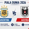 Jadwal Siaran Langsung Argentina vs Austria di Piala Dunia 2026: Live TVRI dan Link Streaming