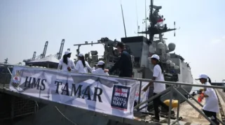 Kapal Perang Kerajaan Inggris HMS Tamar Sandar di Jakarta, Perkuat Kerja Sama Maritim