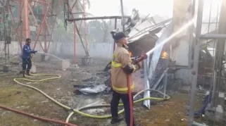 Kebakaran Shelter Indosat di Area Tower Mitratel Lebak Diduga Akibat Korsleting
