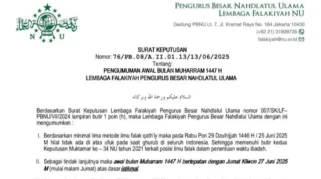 PBNU Tetapkan 1 Muharram 1448 H Jatuh pada 17 Juni 2026, Berbeda dengan Pemerintah