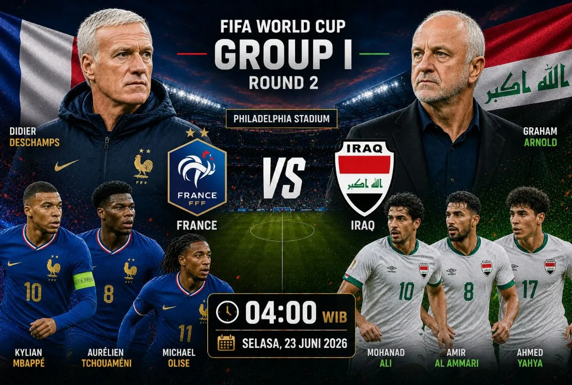 Prancis vs Irak: Prediksi dan Statistik Timnas Prancis Amankan Tiket 32 Besar Piala Dunia 2026