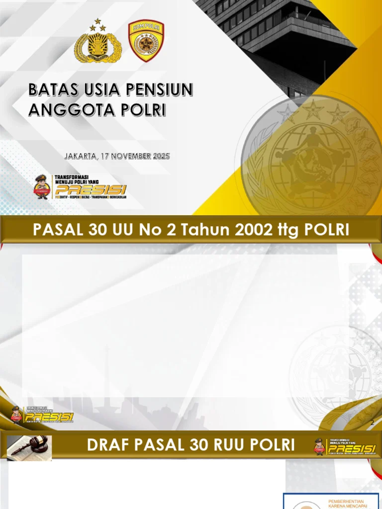RUU Polri Direvisi, Rekrutmen Jalur Ahli dan Batas Usia Pensiun Diubah