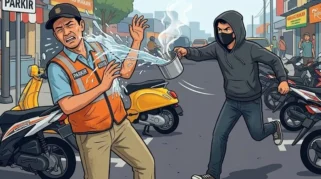 Tukang Parkir di Medan Disiram Air Panas, Pelaku Terkapar Kena Karma Spontan