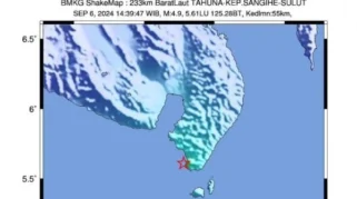 BMKG Laporkan Gempa M 5,4 Guncang Tahuna, Kepulauan Sangihe