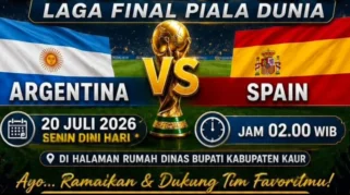 Bupati Kaur Ajak Masyarakat Nobar Final Piala Dunia FIFA 2026 Argentina vs Spanyol