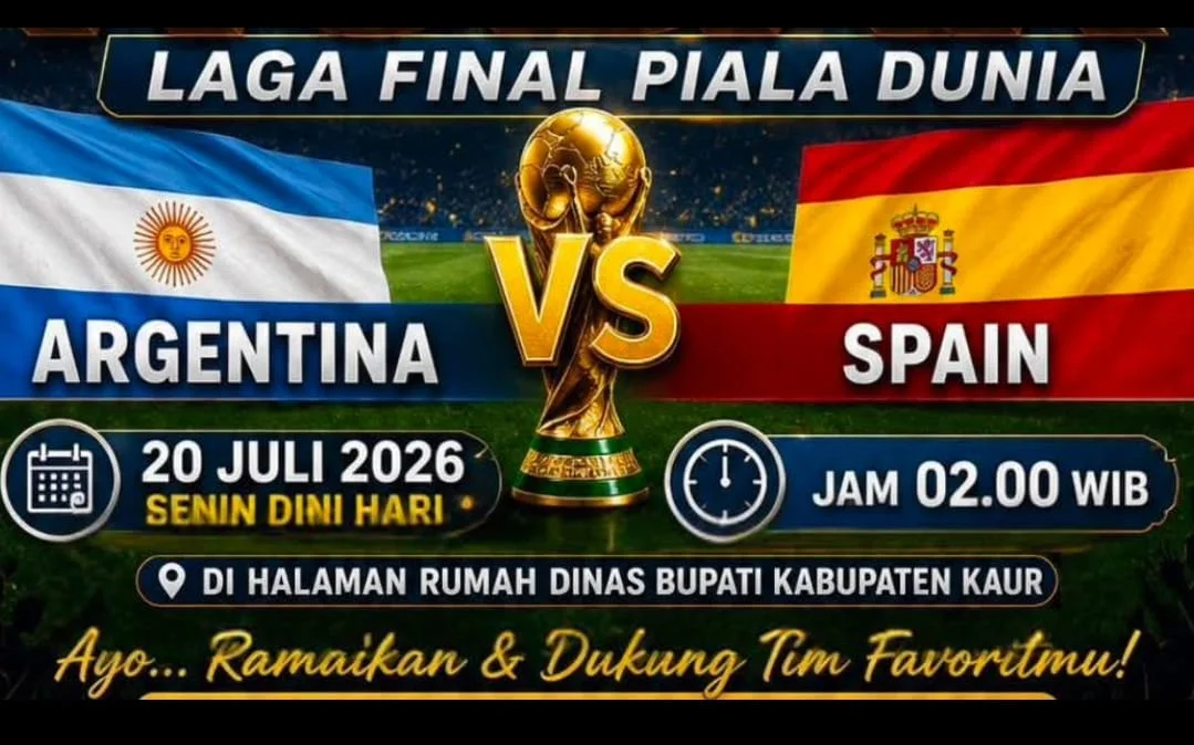 Bupati Kaur Ajak Masyarakat Nobar Final Piala Dunia FIFA 2026 Argentina vs Spanyol