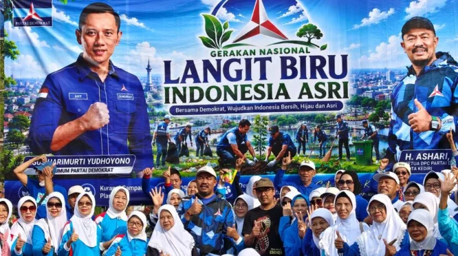 Cegah Perubahan Iklim, Partai Demokrat Kota Kediri Gelar Gerakan Langit Biru Indonesia Asri