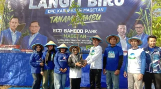 Demokrat Magetan Tanam 250 Pohon Bambu di Eco Bambu Park Peringati HUT ke-25