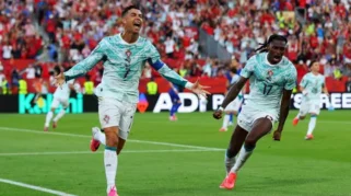 Foto Ronaldo Cetak Gol, Portugal Kalahkan Kroasia dan Lolos ke 16 Besar Piala Dunia 2026